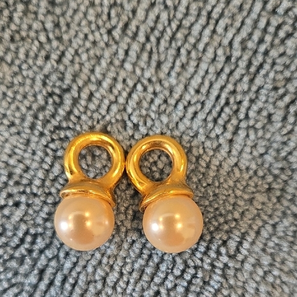 Jewelry - Pearl Drop Dangle Charms Gold Tone | Interchangeable Earring or Necklace Charms